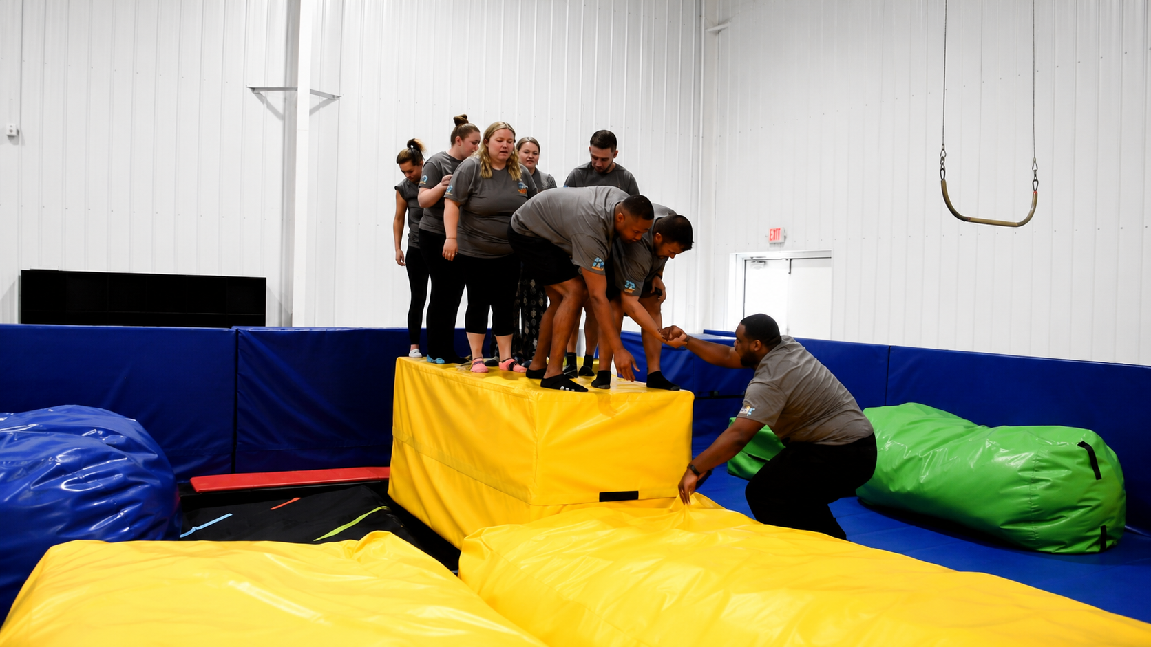 Team celebrating during a Bump City Team Experience